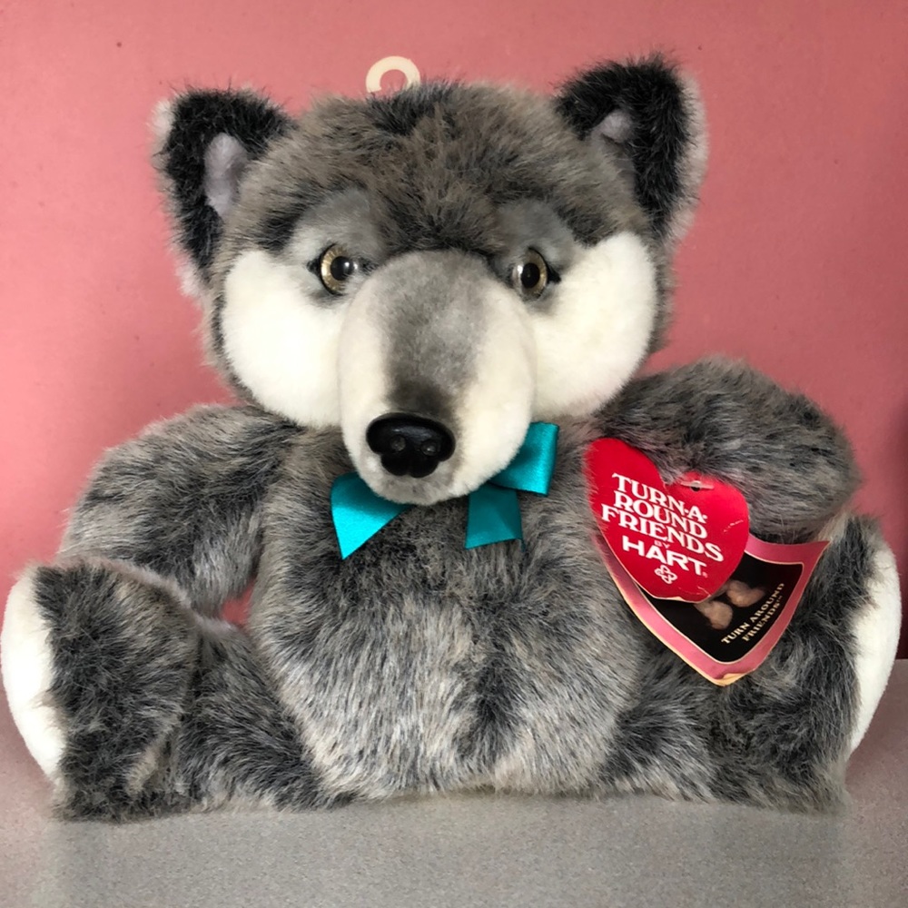 1991 Mimi Miller Wolf/Pig Turn-A-Round Friends by Hart Stuffed Animal